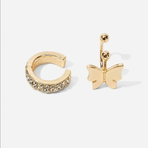 • Taylor • Butterfly + Crystal Ear Cuff Set - Picture 3 of 4
